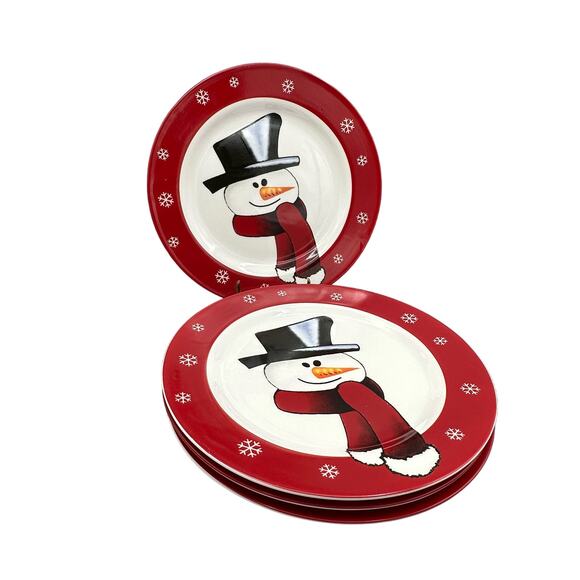 Vintage Snowman Dinner Plates, Today's Living, Set of 4 - Picture 3 of 10